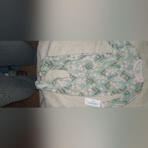 Carters 6m baby floral snap fleece sleep n play